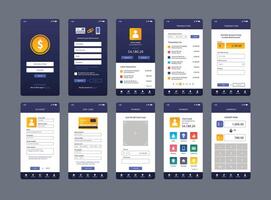 New Banking splashscreens template collection for mobile platform. vector