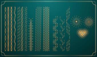 golden frame elements on a green background vector