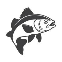 A sleek fish silhouette, featuring a streamlined body and detailed fins, set against a white background, symbolizing aquatic life and graceful movement vector