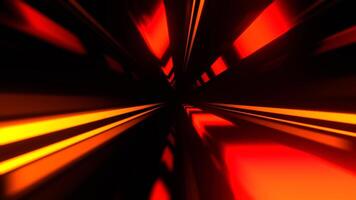 Orange and Red Striped Abstract Endless Neon Tunnel Background VJ Loop I 4K video