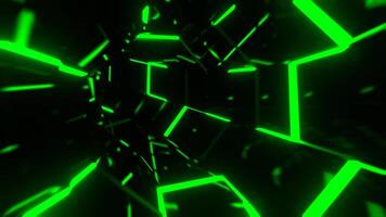 Green and Light Pink Strobe Abstract Neon Octagonal Portal Background VJ Loop I 4K video