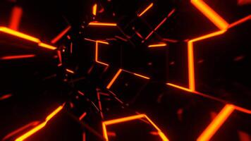 Light Blue and Orange Strobe Abstract Neon Octagonal Portal Background VJ Loop I 4K video