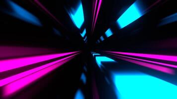 Cyan and Pink Striped Abstract Endless Neon Tunnel Background VJ Loop I 4K video