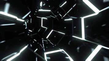 branco estroboscópico abstrato néon octogonal portal fundo vj ciclo Eu 4k video