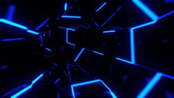Blue and Yellow Strobe Abstract Neon Octagonal Portal Background VJ Loop I 4K video