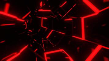 branco e vermelho estroboscópico abstrato néon octogonal portal fundo vj ciclo Eu 4k video