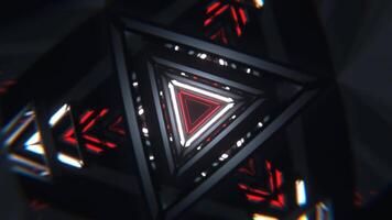 White and Red Neon Strobe Geometric Triangle Tunnel Background VJ Loop I 4K video