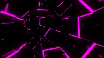 Cyan and Pink Strobe Abstract Neon Octagonal Portal Background VJ Loop I 4K video