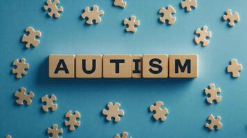 Autism awareness puzzle pieces showing neurodiversity and asperger syndrome photo