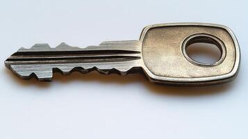 A key rests on a smooth surface, sparking curiosity about its origins photo
