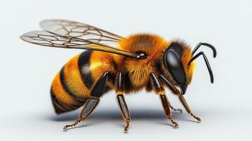 A brightly colored bee rests quietly, highlighting its intricate features and patterns photo
