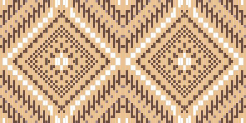 Pixel Abstract Geometric Pattern With Stripes Linesfolk Embroidery, Aztec Geometric Ornament Print. Design for Carpet, Wallpaper, Clothing, Wrapping, Fabric