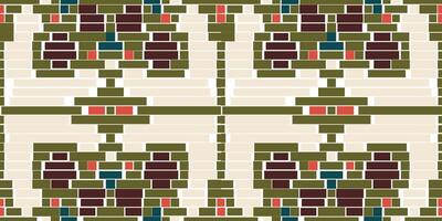 Boho Geometrical Patternfolk Embroidery, Aztec Geometric Ornament Print. Design for Carpet, Wallpaper, Clothing, Wrapping, Fabric vector