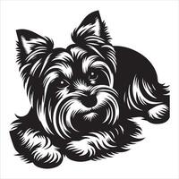 Yorkshire Terrier Dog Design with a Heartbreaking Sad Face vector