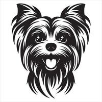 Yorkshire Terrier Dog Art with a Somber Expression vector