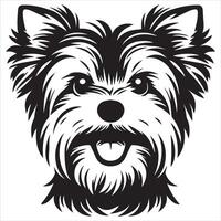 Yorkshire Terrier Dog Artwork with a Joyful Expression vector