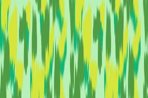 Abstract Green and Yellow Ikat Pattern. Ikat Seamless Pattern Design for Fabric, clothing, background, wallpaper textile, wrapping vector