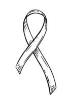 Sketch ribbon icon isolated on white background vector