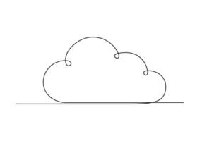 Continuous drawing of one line of an cloud vector
