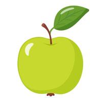 fresh green apple with leaves vector