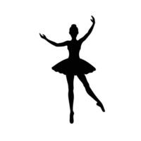Dynamic silhouette of a woman dancing in a flowing art vector