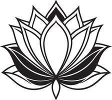 Stylized Lotus Flower Coloring Page Clean White Background Design vector