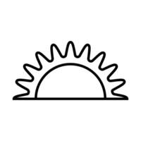 sunrise icon over white background, line and fill style, illustration vector