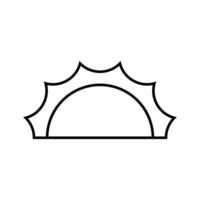 sun icon over white background, half line half color style, illustration vector