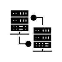 Database server icon, concept illustration, glyph symbol, flat sign. vector