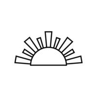 Sun icon. Element of summer icon for mobile concept and web apps. Thin line sun icon can be used for web and mobile. Sunset icon. vector