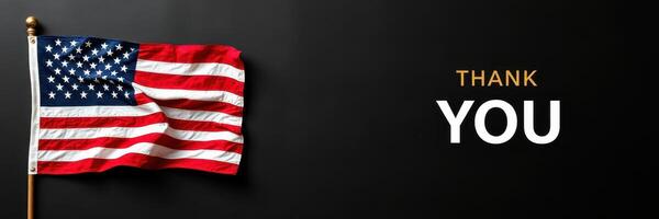 Display of American flag expressing gratitude in a minimalist setting photo