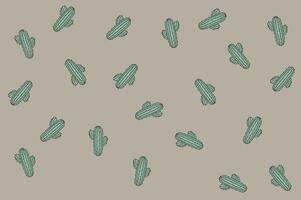 Desaturated Cactus Pattern Background For Kids vector