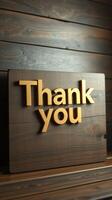 Handcrafted wooden sign displaying a warm message of gratitude in a cozy setting photo