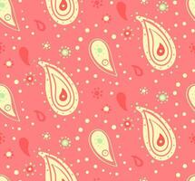 Pattern scrapbook by leaf . Drawn card at repeat style. Boteh curled at ethereal curve. vector
