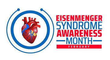 eisenmenger syndrome awareness month background banner or poster design template. observed every year in February. Holiday concept. Use to any Template, card, poster, placard, template. vector