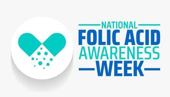 National Folic Acid Awareness Week background banner or poster design template. observed every year in January. Holiday concept with blue color. vector
