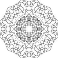 Simple mandala design silhouettes vector