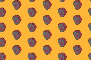 punching target pad colorful pattern on yellow background. doodle punch target pad object symbol seamless pattern background. boxing target glove seamless pattern for boxing club decor and merchandise vector