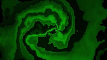 animation circular motion green color liquid. tunnel soft liquid abstract dark background. video