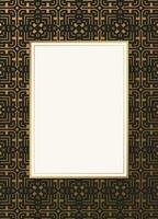 Luxury geometric pattern flyer text design with pattern style vector