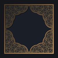Luxury art frame design background with gold color vector