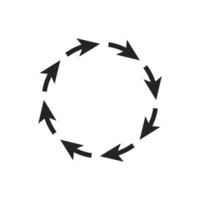 This icon features interconnected circular arrows, symbolizing refreshing and reloading content. Its ideal for user interfaces needing visual cues for seamless updates of various content vector