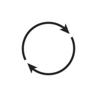 A circular arrow icon that effectively represents refresh and reload actions, which are commonly used in digital interfaces. This icon symbolizes continuous motion and regular updates in applications vector