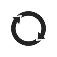 This design features circular arrows symbolizing refreshing and reloading, making it a recognized visual for content updates or system restarts, often used in user interfaces to enhance experience vector