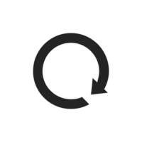 A circular arrow icon, symbolizing refresh and reload actions, is an essential graphic element. It is ideal for user interfaces and web designs to effectively indicate updating or revisiting content vector