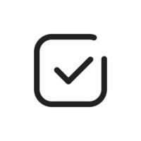 A stylish checkmark icon symbolizing approval, success, and achievement, perfect for design projects. It features editable strokes for easy customization, enhancing its versatility and usability vector