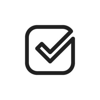 A sleek, modern checkmark icon that effectively symbolizes approval and completion, suitable for use in a variety of applications. This design is ideal for minimalist projects and elegant interfaces vector