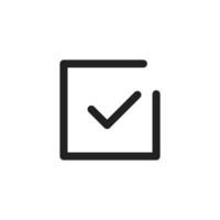 A sleek and stylish checkmark icon that effectively symbolizes approval and completion, making it perfect for various design projects and professional presentations in modern contexts vector