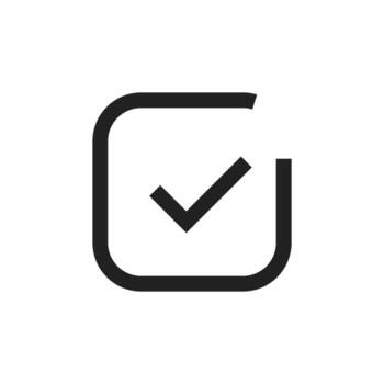 A sleek, modern checkmark icon representing approval and completion. Ideal for digital designs, apps, or presentations, it embodies success and efficiency in any project or artwork vector