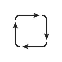 A contemporary circular arrow icon is widely recognized as a symbol for refresh or reload actions, frequently utilized in various web and app interfaces to signify the updating or cycling of content vector